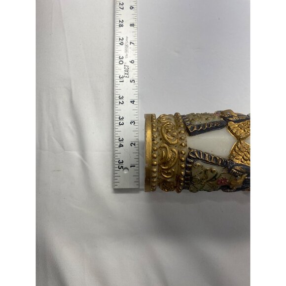 Vintage Crafted Emperor Art Creations Candle 1986 Gold Toned Angel 8" Tall - Picture 13 of 13